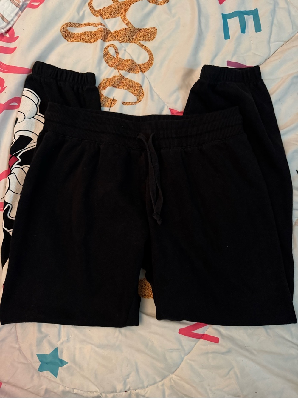 Disney Black Track Joggers with Character Panel